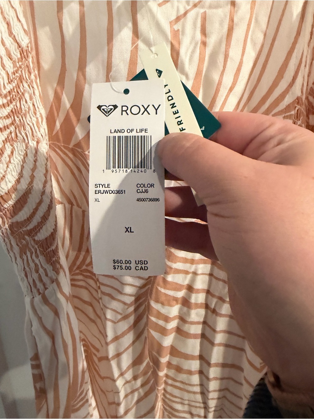 Roxy Land of Life dress in Toast Palm Tree Dreams - Picture 4 of 6
